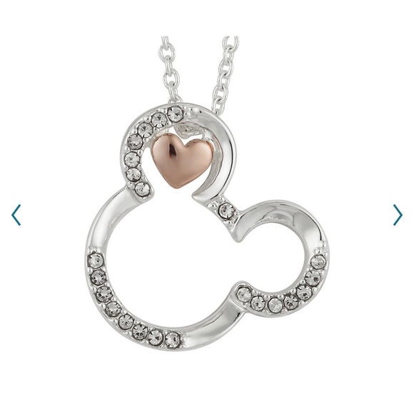 3/$30 Disney Mickey Mouse TwoTone Crystal Necklace - Picture 2 of 6